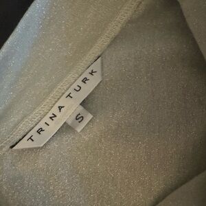 Trina Turk silver one-shoulder top - S